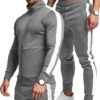 TEZO Men's Tracksuit Athletic Sports Casual Full Zip Jogging Suits Sets 2 Pcs Sweatpants Warm Sports Suit GYM Training Wear